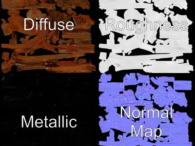 Ornate Vintage Bracket Model Pack Low-poly 3D model