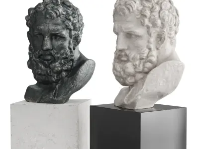 Hercules head bust Low-poly 3D model
