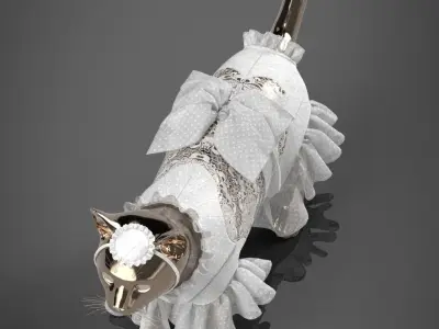 White dress for cat 3D model