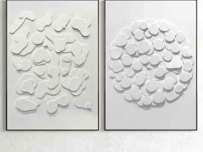 Plaster Two Photo Frame 100 Low-poly 3D model