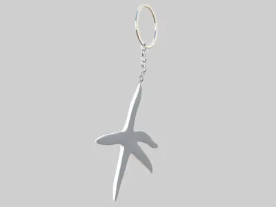 starfish keychain white 3D model