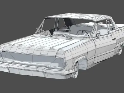 Burnt Retro Cars Set 3D Model Pack