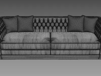 Sofa and Armchair Visionnaire Berry Capitone 3D model