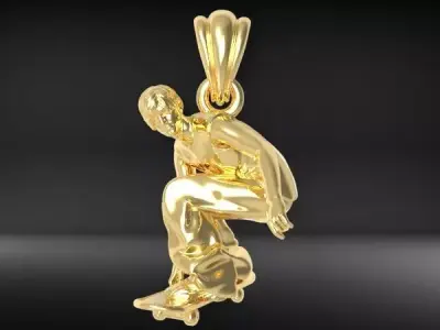 Skateboarder  Pendant 3D print model