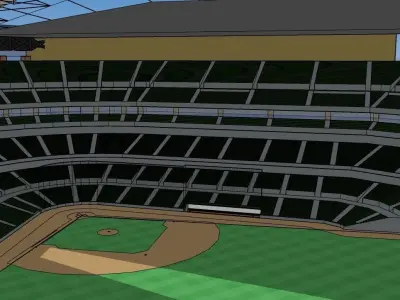 Globe Life Field - Roof Closed 3D model