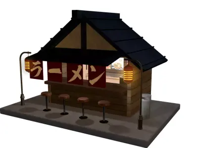Simple Ramen Stand Free 3D model