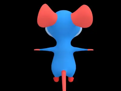 Asset - Cartoons - Character - Animals - Rig - Rat - Hight Poly Low-poly 3D model