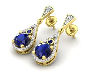 AV 527 Diamond Ladies Drop Earrings 3D print model