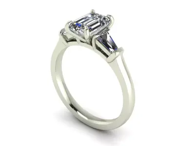 Three-stone Diamond Ring R1 3D print model