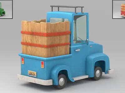 Cartoon car Low-poly 3D model 3