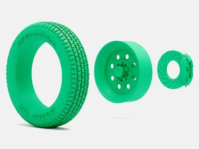 15x5 Weld Draglite Wheel BFGoodrich Radial TA Tire 3D print model