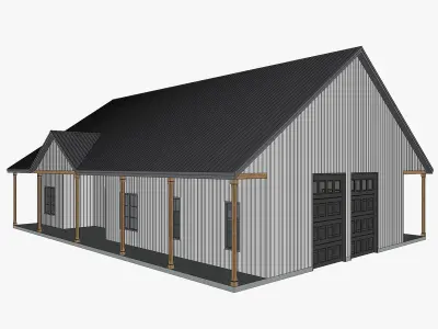 Barndominium House 070 -Archimple LLC Low-poly 3D model
