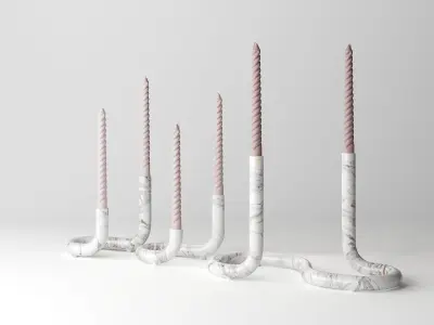 candleholder mars marble 3D model