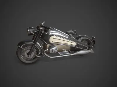 Nostalgia motorcycle Low-poly 3D model