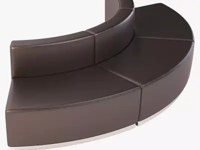 Krysten Round Modular Sectional Convex Bonded Leather Sofa 3D model