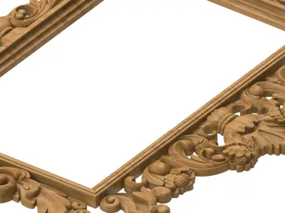 Carved picture frame STL 3D model 129