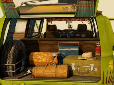 Volkswagen Transporter Van Stylized Low-poly 3D model