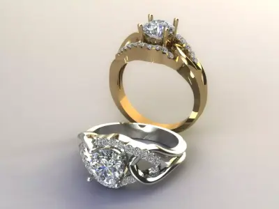 women diamond ring  3D print model