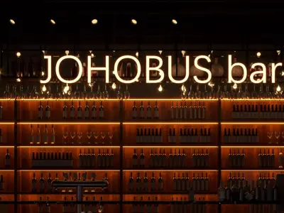 Luxury nightclub bar interior 12 3D model