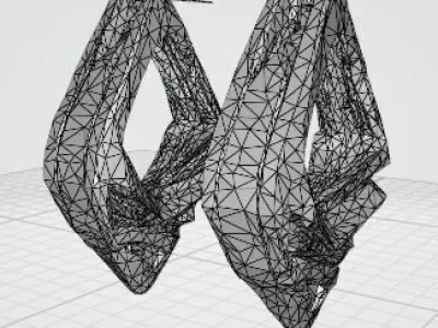 Geometric Blaze Earrings 3D print model