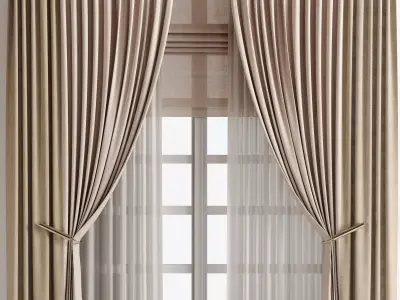 Curtain For interior 124 Low-poly 3D model
