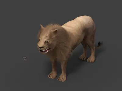 low poly Lion 3D model