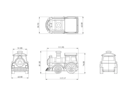 TOY TRAIN HEAD choo choo 3D print model