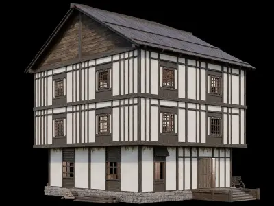 Medieval Village Pack 04 - 3 Assets - 4K Textures Game Ready Low-poly 3D model