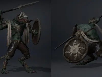 Ghost Spearman Arm1 Low-poly 3D model