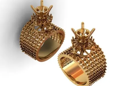 Diamond Solitaire Ring  3D print model