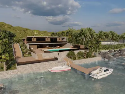 Casa Scene- Beach villa-Modern House 3D model