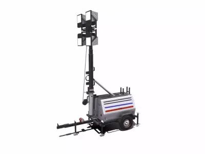 Trailer Light Tower Generator Low-poly 3D model