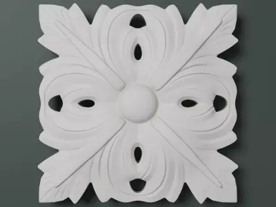 Square Acanthus Applique 001 3D model