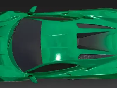 Green Ferrari Sport Car 3D Model Game Ready Glossy 3D model