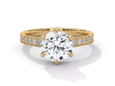 solitaire ring with detail images and 360 render videos 77 3D print model
