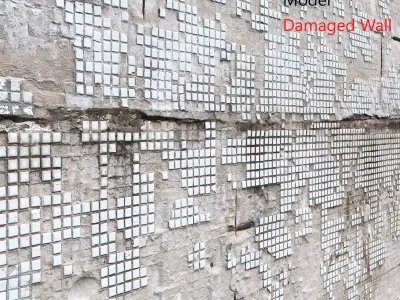 Ultra realistic Damaged Wall Scan 3D model