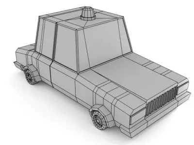 Police Car LOW POLY Low-poly 3D model