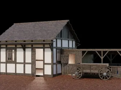 Medieval Village Asset 14 - 4K Textures Game Ready Low-poly 3D model