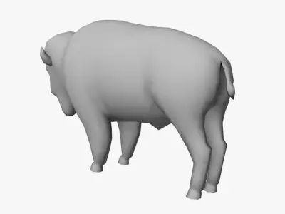 Low Poly Bison Low-poly 3D model
