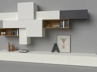 Slim 88 TV media unit composition by Dall Agnese 3D model