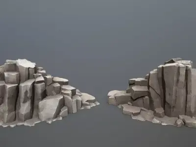 Desert rocks Low-poly 3D model