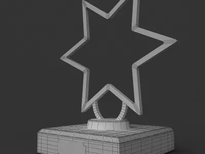 Trophy gold star award 3D model