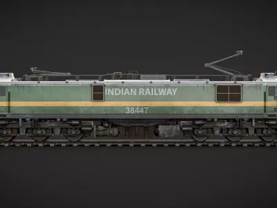 WAG-9 Indian Railways Electric Locomotive PBR 3D Model Low-poly 3D model