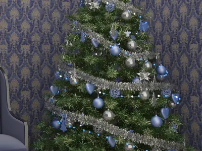 christmas tree blue 3D model