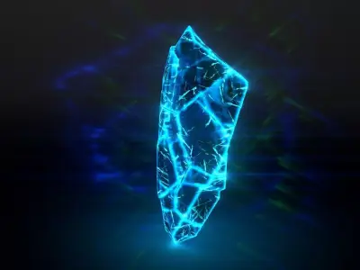 Ice Crystal Rune and Crystals Runes Low-poly 3D model
