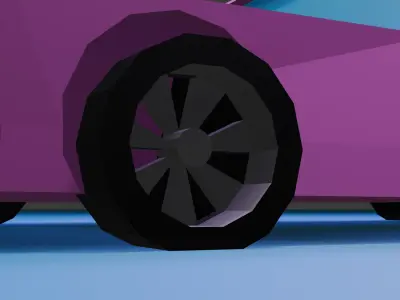 pink low poly car Low-poly 3D model