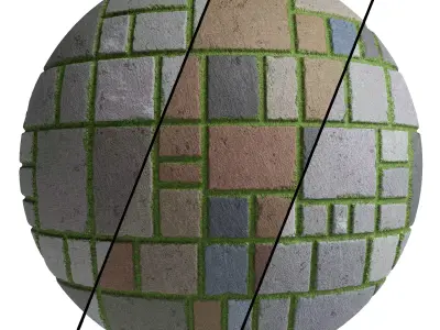Grass Stone Materials2- By 3 color Pbr By Sbsar 4k Texture