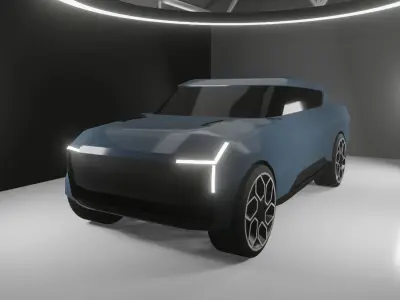 Futuristic SUV Low-poly 3D model