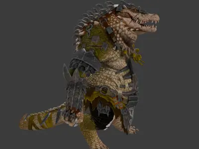  Crocodile Low-poly 3D model