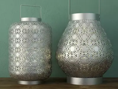 Silver Lace Lanterns 3D model